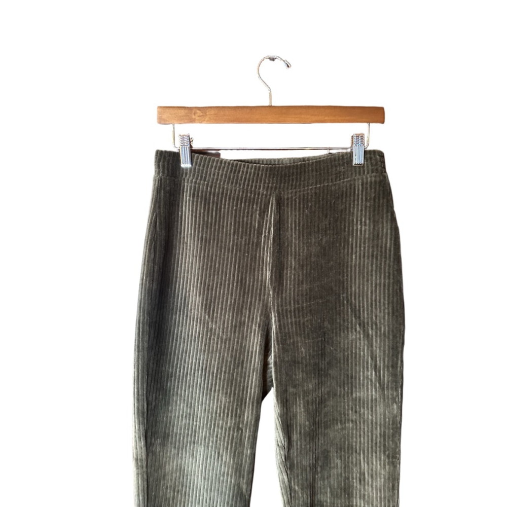 Aerie Medium Green Velvet Elastic Pants - Picture 2 of 16